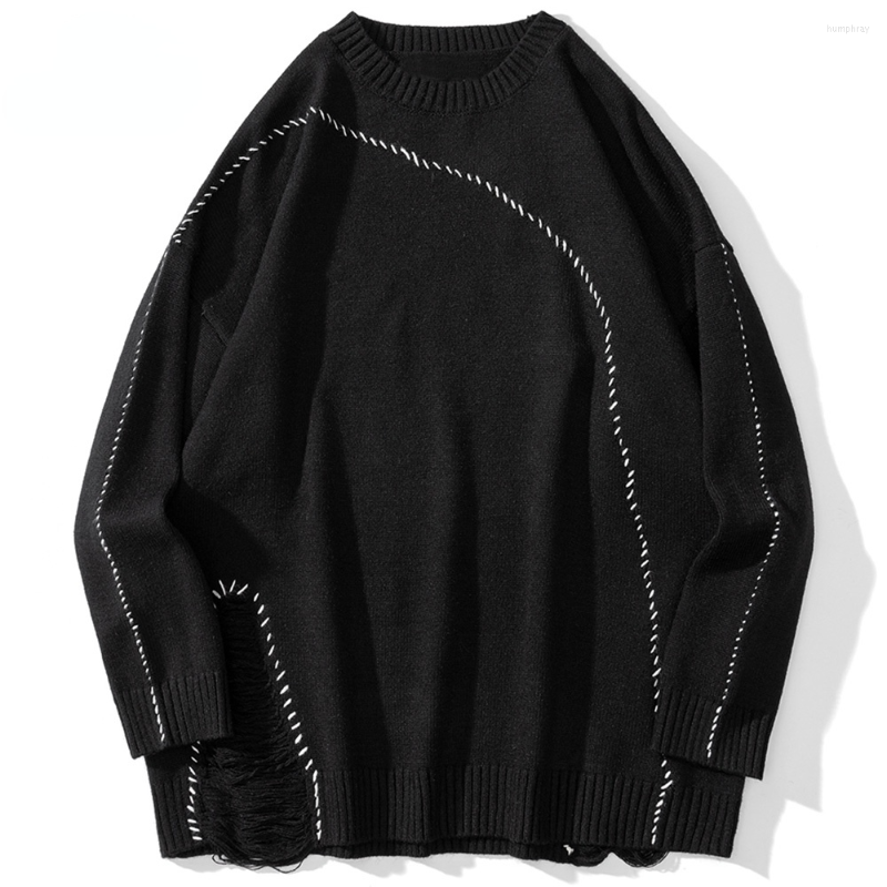Men's Sweaters Men Solid Color Line Art Broken Hole O-Neck Jumpers Vintage College Style Couple Knitted Tops Baggy Casual Streetwear, White
Men's Sweaters Men Solid Color Line Art Broken Hole O-Neck Jumpers Vintage College Style Couple Knitted Tops Baggy Casual Streetwear, White