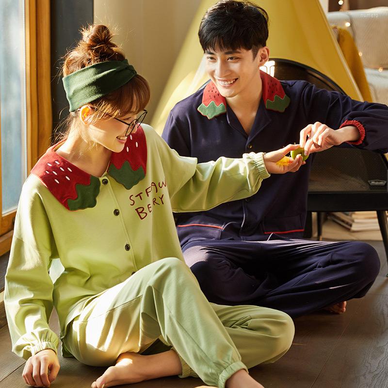 Men's Sleepwear Spring And Autum Full Sleeved Cotton Female's Or Male's Paragraphs Thin Plus Yards Couples Leisurewear Set
Men's Sleepwear Spring And Autum Full Sleeved Cotton Female's Or Male's Paragraphs Thin Plus Yards Couples Leisurewear Set