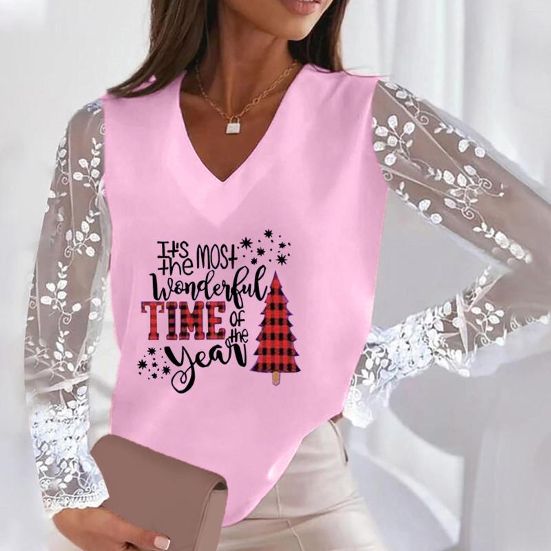Women's T Shirts Christmas Shirt For Womens Hollow Out Long Sleeve V Neck Pullover Lace Casual Loose Tshirt Tops Heat, Wh1
Women's T Shirts Christmas Shirt For Womens Hollow Out Long Sleeve V Neck Pullover Lace Casual Loose Tshirt Tops Heat, Wh1