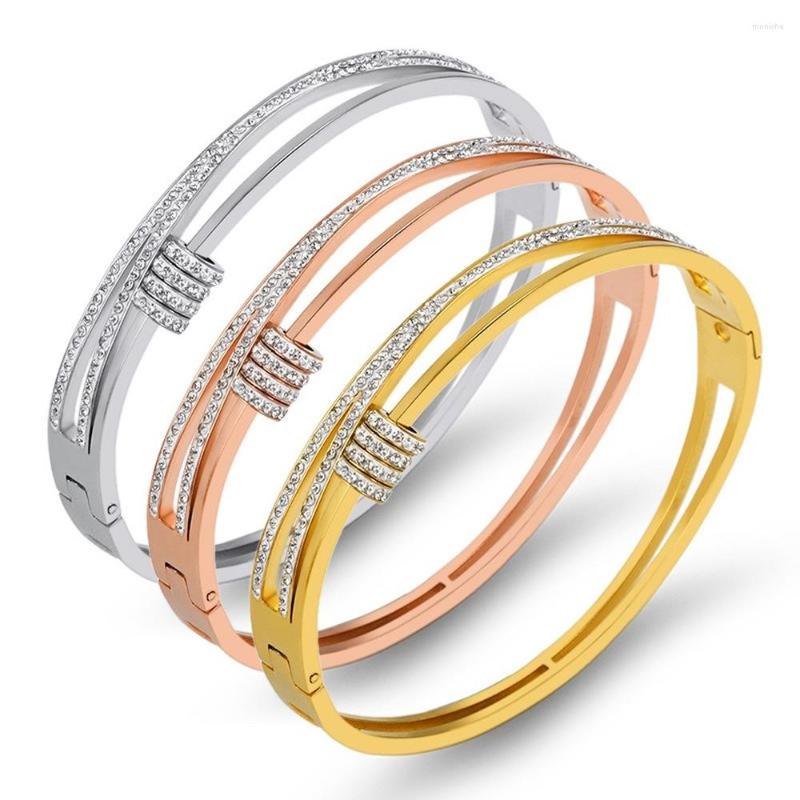 Bangle Bangles For Women Stainless Steel Jewelry Full Buckle Gold Bracelet Valentine's Day Gift
Bangle Bangles For Women Stainless Steel Jewelry Full Buckle Gold Bracelet Valentine's Day Gift