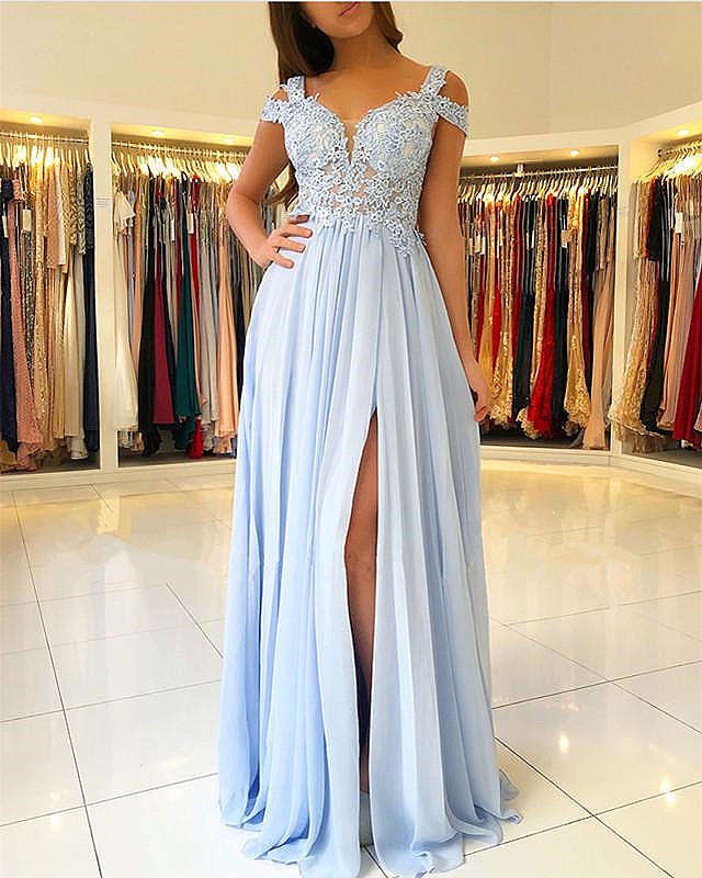 Bridesmaid Long Side Split Off Shoulder Lace Appliques Prom Party Gowns Wedding Guest Maid Of Honor Dresses