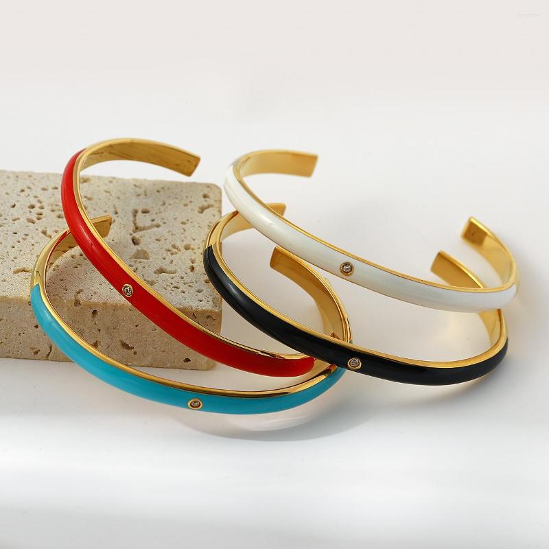Bangle AENSOA Thin Colorful Orange Enamel Open Cuff Bangles Bracelets For Women Fashion Vintage Stainless Steel Party Jewelry
Bangle AENSOA Thin Colorful Orange Enamel Open Cuff Bangles Bracelets For Women Fashion Vintage Stainless Steel Party Jewelry