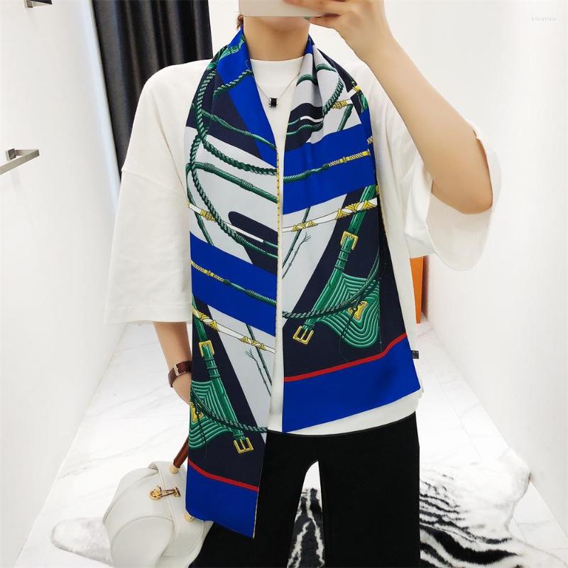 Scarves 160cm Belt Chain Wave Point Twill Scarf Double-deck Women Tie Head Silk & Wrap Neckerchief For Ladies
Scarves 160cm Belt Chain Wave Point Twill Scarf Double-deck Women Tie Head Silk & Wrap Neckerchief For Ladies