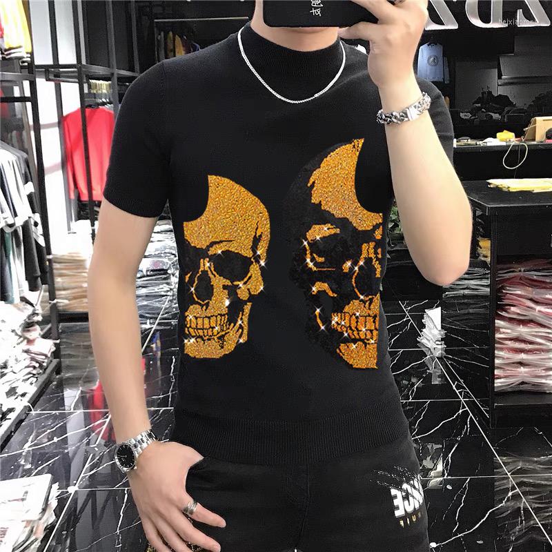 Men's Sweaters Classic Men's CCasual Half-Turtleneck Short Sleeve Sweater Exquisitely Knitted Rhinestone Skull Pattern Customized, As shown asian size
Men's Sweaters Classic Men's CCasual Half-Turtleneck Short Sleeve Sweater Exquisitely Knitted Rhinestone Skull Pattern Customized, As shown asian size