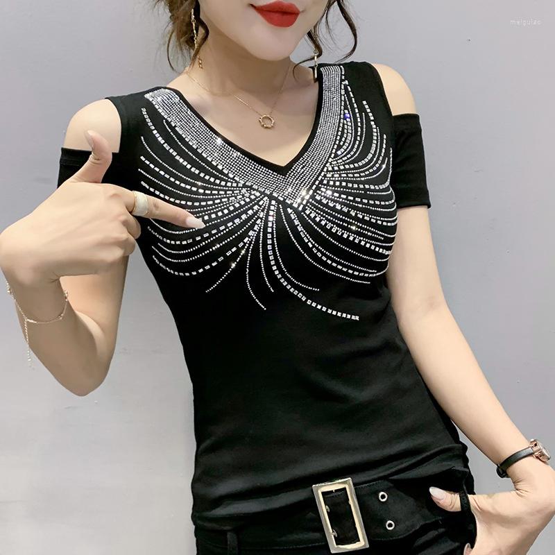 Women's T Shirts #9434 Summer Black Off Shoulder Shirt Women V-neck Diamonds Sexy Korean Style Tight Short For Girl Sleeve Tee
Women's T Shirts #9434 Summer Black Off Shoulder Shirt Women V-neck Diamonds Sexy Korean Style Tight Short For Girl Sleeve Tee