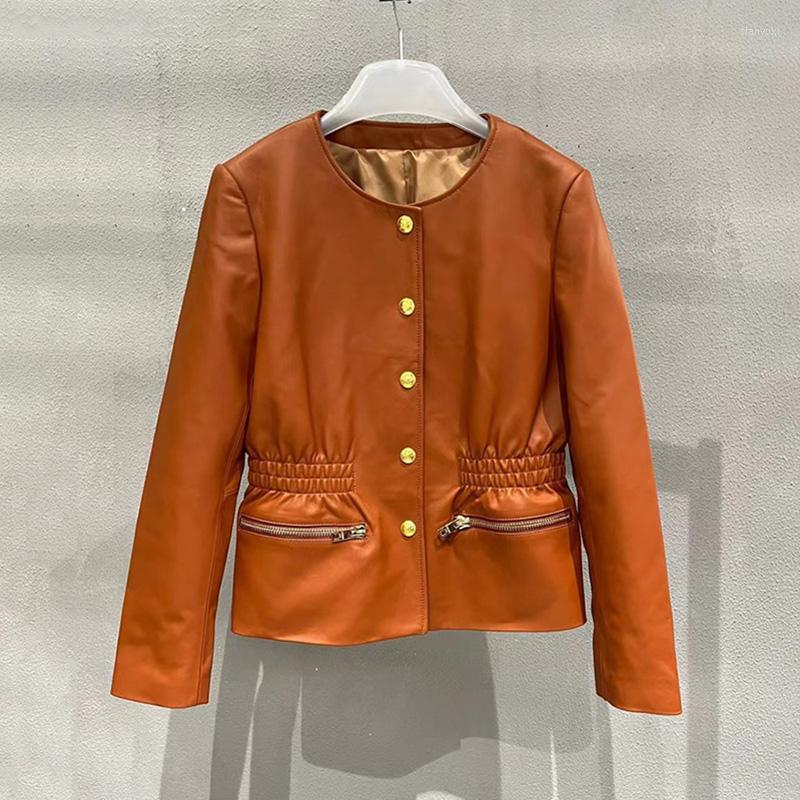 Women' Leather 2022 Ladies Real Jacket Women Autumn And Spring Genuine Sheepskin Coats Orange Slim Style Fashion Lady Clothing
Women' Leather 2022 Ladies Real Jacket Women Autumn And Spring Genuine Sheepskin Coats Orange Slim Style Fashion Lady Clothing