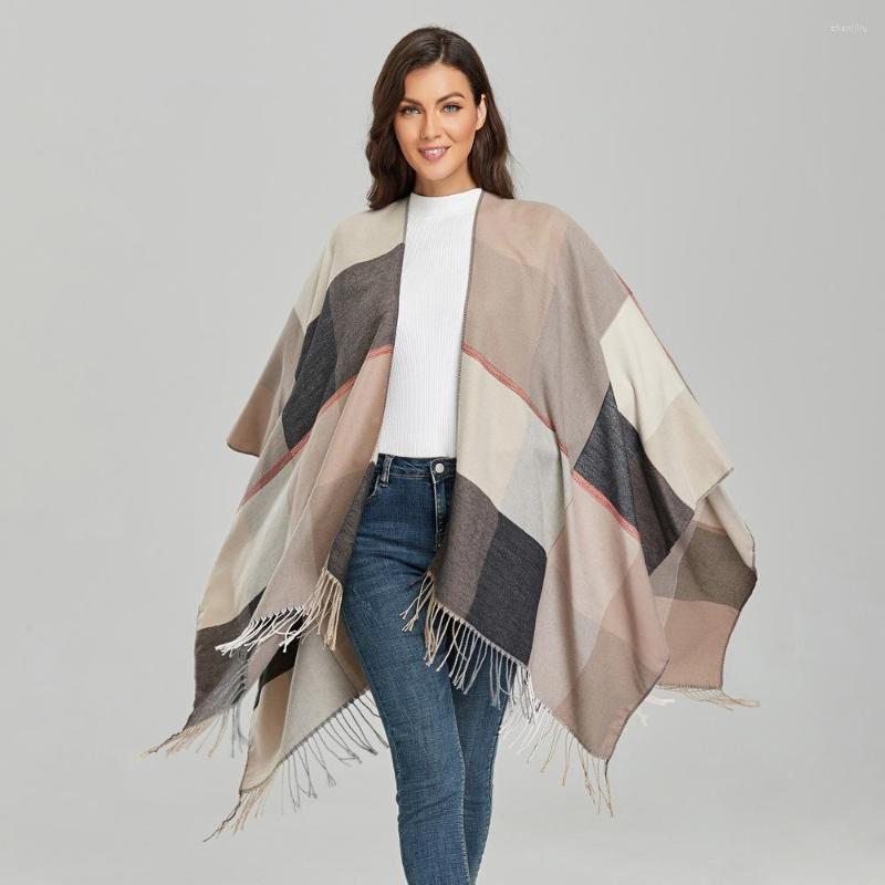 Scarves Winter Women Poncho With Tassel Lady Thick Warm Blanket Shawl Wraps Plaid Cashmere Pashmina Cape 150 130 Cm
Scarves Winter Women Poncho With Tassel Lady Thick Warm Blanket Shawl Wraps Plaid Cashmere Pashmina Cape 150 130 Cm
