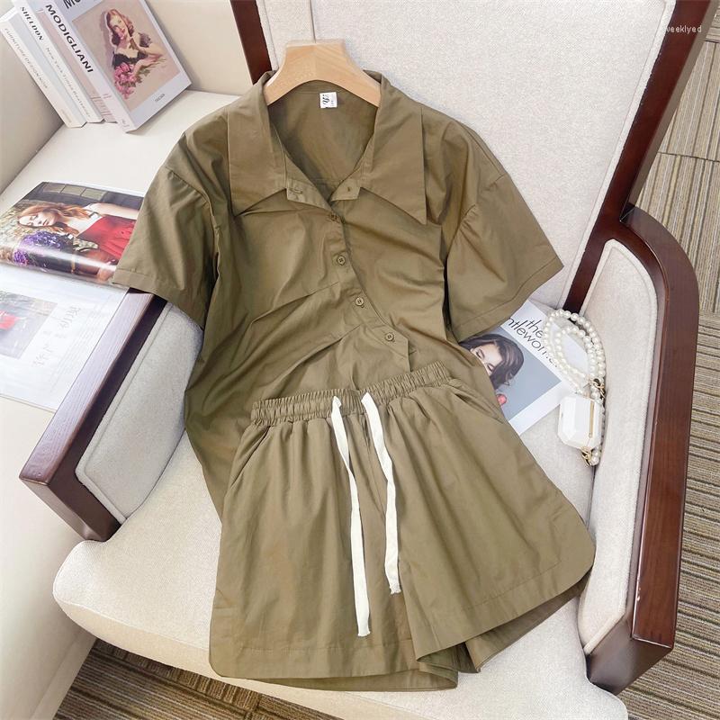 Women' Tracksuits Fashion Slanted Placket Blouses 2 Piece Sets Womens Outfits Summer 2022 Lapel Short Sleeved Shirts Tops Shorts Casual, Pink suit
Women' Tracksuits Fashion Slanted Placket Blouses 2 Piece Sets Womens Outfits Summer 2022 Lapel Short Sleeved Shirts Tops Shorts Casual, Pink suit