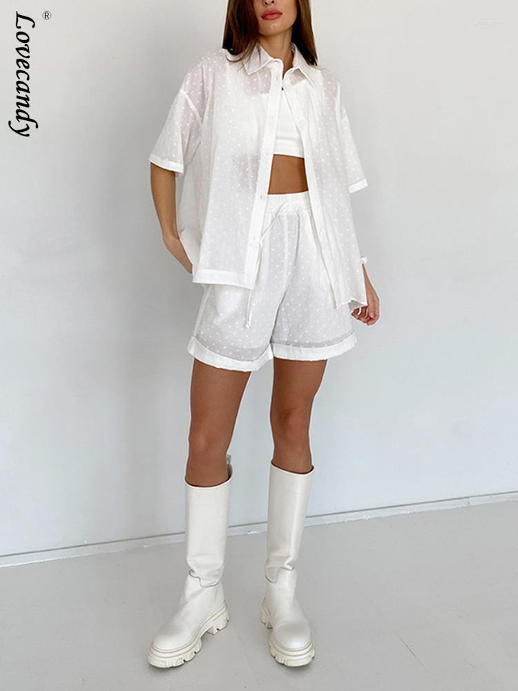 Women' Tracksuits Casual Short Sleeve Shirt And Shorts Suits Women Fashion Solid Hollow Out Jacquard Tops Straight 2022 Ladies Outfits, White
Women' Tracksuits Casual Short Sleeve Shirt And Shorts Suits Women Fashion Solid Hollow Out Jacquard Tops Straight 2022 Ladies Outfits, White