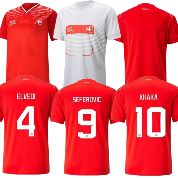 2022 Switzerland soccer jersey national team 22 23 SWISS VARGAS Akanji Xhaha Elvedi EMBOLO SHAQIRI home away football men and kids shirt