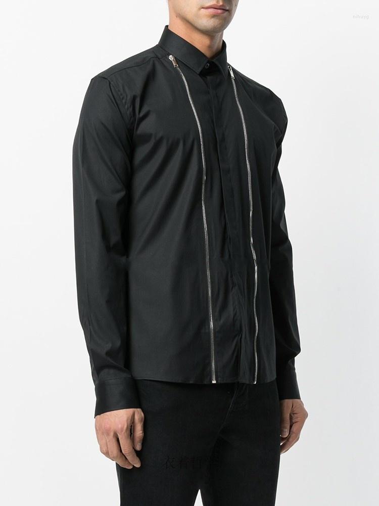 Men' Casual Shirts Men' Large Original Design Stitching Shirt Black Slim Zipper Jacket
Men' Casual Shirts Men' Large Original Design Stitching Shirt Black Slim Zipper Jacket