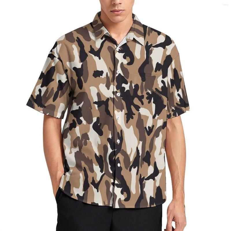 Men's Casual Shirts Camo Print Beach Shirt Man Military Black Brown Camouflage Hawaiian Blouses Short-Sleeve Stylish Oversize Clothing, Style-11 
Men's Casual Shirts Camo Print Beach Shirt Man Military Black Brown Camouflage Hawaiian Blouses Short-Sleeve Stylish Oversize Clothing, Style-11
