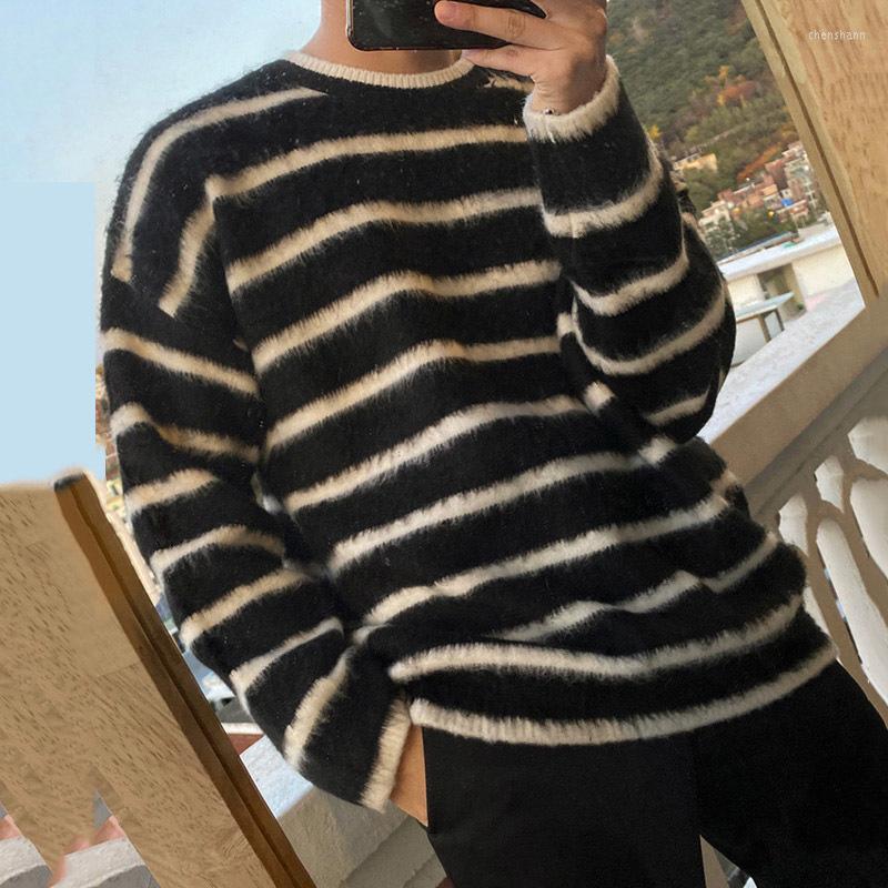 Men's Sweaters Striped Sweater Men's Autumn Winter Korean Trend Loose Ins Plush Knitted Pullover Tops Round Collar Chic Clothing 9D1241, Black
Men's Sweaters Striped Sweater Men's Autumn Winter Korean Trend Loose Ins Plush Knitted Pullover Tops Round Collar Chic Clothing 9D1241, Black