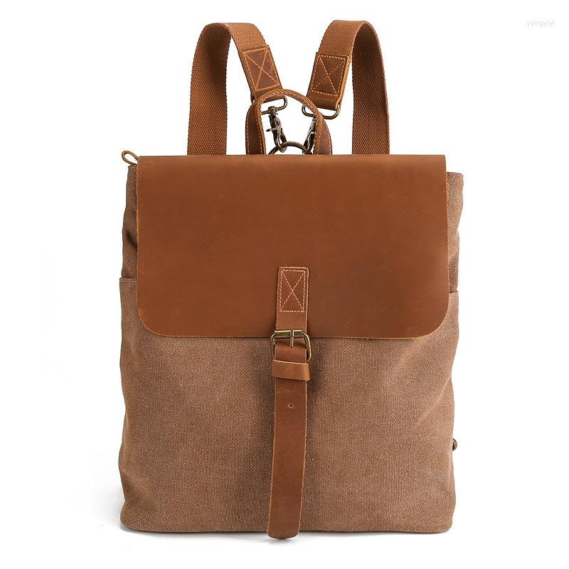 Backpack Retro Canvas Shoulder Bag Unisex Computer Crazy Horse Leather Messenger, Black
Backpack Retro Canvas Shoulder Bag Unisex Computer Crazy Horse Leather Messenger, Black