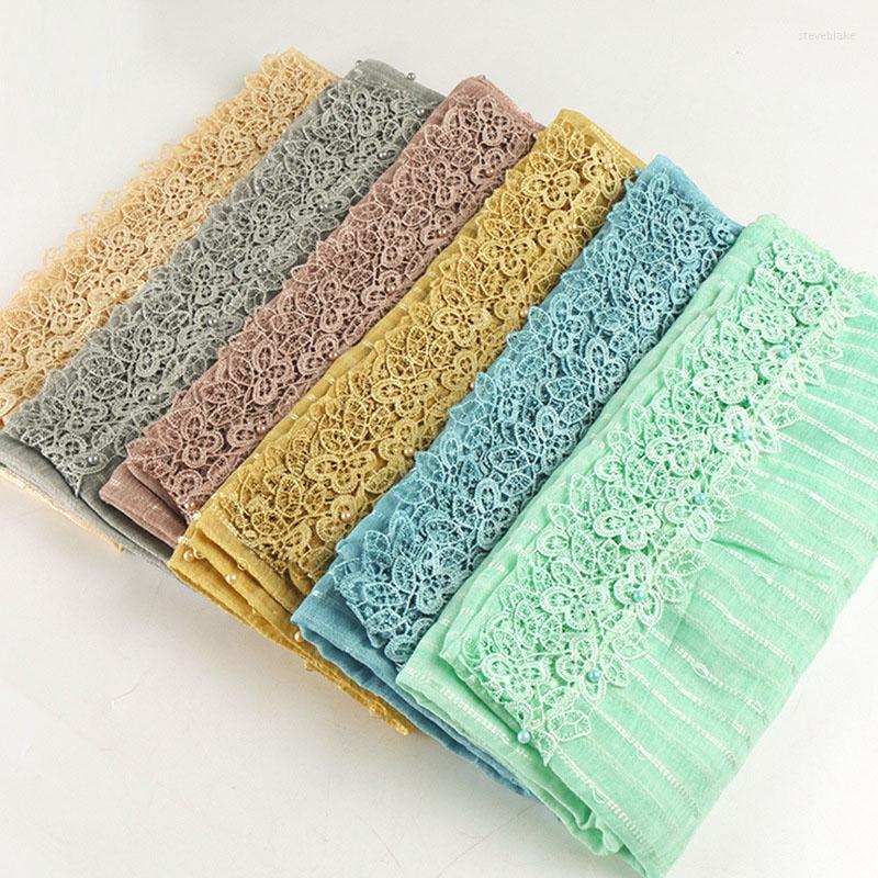 Scarves Women Lace Scarf With Pearl Solid Color Stripe Cotton Linen 200 75 Lady Fashion Head Muslim Hijab Shawl Wraps
Scarves Women Lace Scarf With Pearl Solid Color Stripe Cotton Linen 200 75 Lady Fashion Head Muslim Hijab Shawl Wraps