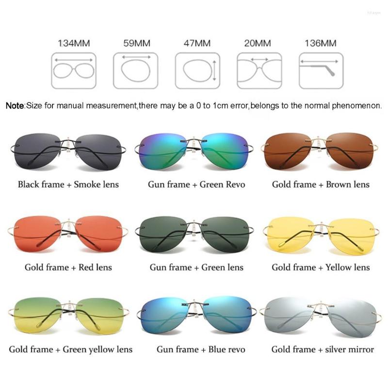 Sunglasses Rimless Polarized Night Vision Glasses Ultralight Frameless Aviation Goggles For Men And Women Titanium Alloy
Sunglasses Rimless Polarized Night Vision Glasses Ultralight Frameless Aviation Goggles For Men And Women Titanium Alloy