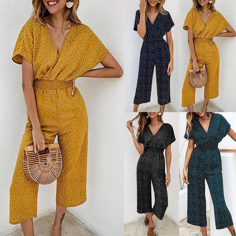 Women' Jumpsuits Women' & Rompers Summer Deep V-Neck Dot Print Loose Short Sleeve Female Overalls 2022 Casual Wide Leg Ladies, Black
Women' Jumpsuits Women' & Rompers Summer Deep V-Neck Dot Print Loose Short Sleeve Female Overalls 2022 Casual Wide Leg Ladies, Black
