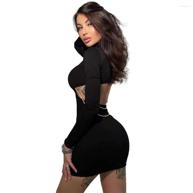 Casual Dresses Autumn Style Women Long Sleeve Sexy Backless Bodycon Mini Dress Rayon Bandage Nightclub Party Celebrate Vestido, Black
Casual Dresses Autumn Style Women Long Sleeve Sexy Backless Bodycon Mini Dress Rayon Bandage Nightclub Party Celebrate Vestido, Black
