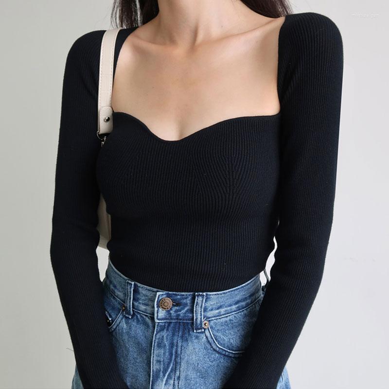 Women's Sweaters Square Collar Long Sleeve Woman Black White Jumper Knitted Pullover Female Autumn Sexy Rib Sweater Winter Pull Femme
Women's Sweaters Square Collar Long Sleeve Woman Black White Jumper Knitted Pullover Female Autumn Sexy Rib Sweater Winter Pull Femme