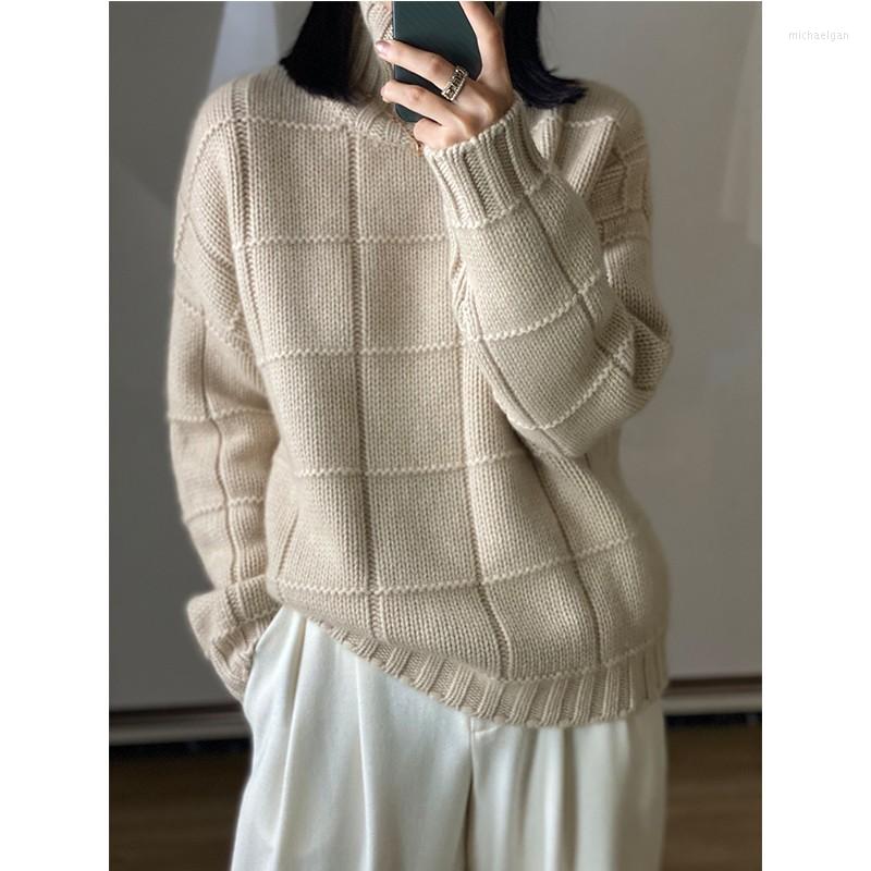 Women' Sweaters 2022 Autumn And Winter Ladies High Neck Pullover Casual Loose Knit Lattice Top Cashmere Oversized Female Jacket, White
Women' Sweaters 2022 Autumn And Winter Ladies High Neck Pullover Casual Loose Knit Lattice Top Cashmere Oversized Female Jacket, White