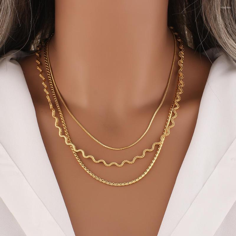 Chains GSOLD Simple Basic Bare Copper Temperament Gold Color Metal Water Ripple Chain Necklace Women Stackable Jewelry
Chains GSOLD Simple Basic Bare Copper Temperament Gold Color Metal Water Ripple Chain Necklace Women Stackable Jewelry