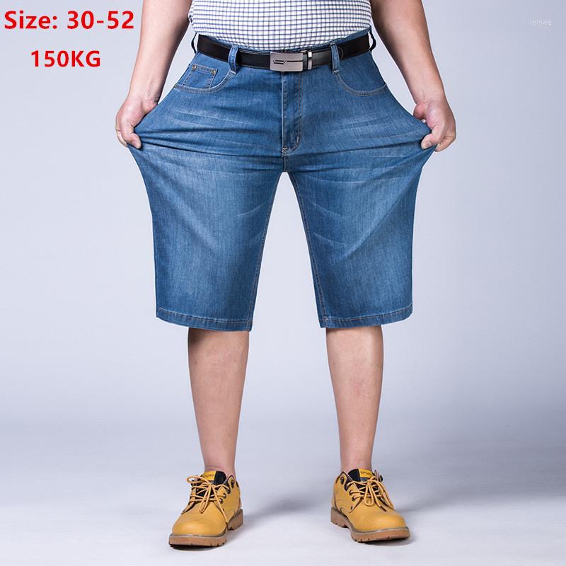Men's Shorts Plus Size 50 52 Half Denim Long Knee Length Blue Thin Stretched Straight Loose Jeans Summer High Waist Elastic Trousers, Blue color
Men's Shorts Plus Size 50 52 Half Denim Long Knee Length Blue Thin Stretched Straight Loose Jeans Summer High Waist Elastic Trousers, Blue color