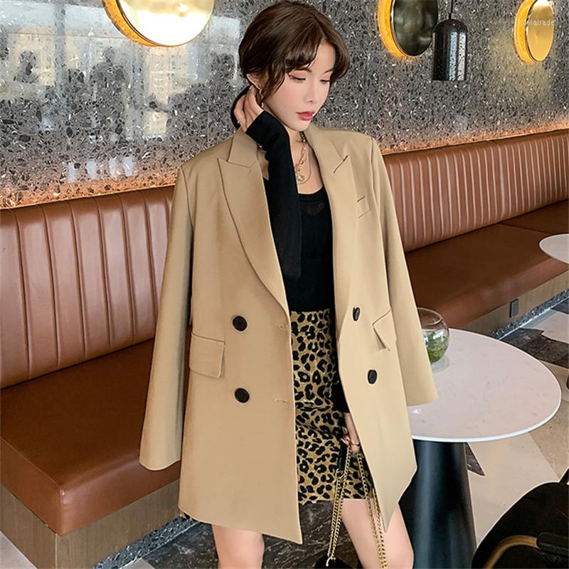 Women's Suits Femme Khaki Suit Jacket Women 2022 Spring Casual Long-Sleeve Double-Breasted Thin Blazer Female Loose Coat Tide H1389, Black
Women's Suits Femme Khaki Suit Jacket Women 2022 Spring Casual Long-Sleeve Double-Breasted Thin Blazer Female Loose Coat Tide H1389, Black
