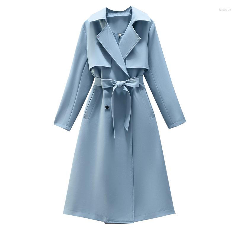 Women's Trench Coats Spring Autumn Korean Style Female Windbreaker Women Elegant Double Breasted Classic Long Coat Belt Chic Abrigo Muje, Blue
Women's Trench Coats Spring Autumn Korean Style Female Windbreaker Women Elegant Double Breasted Classic Long Coat Belt Chic Abrigo Muje, Blue