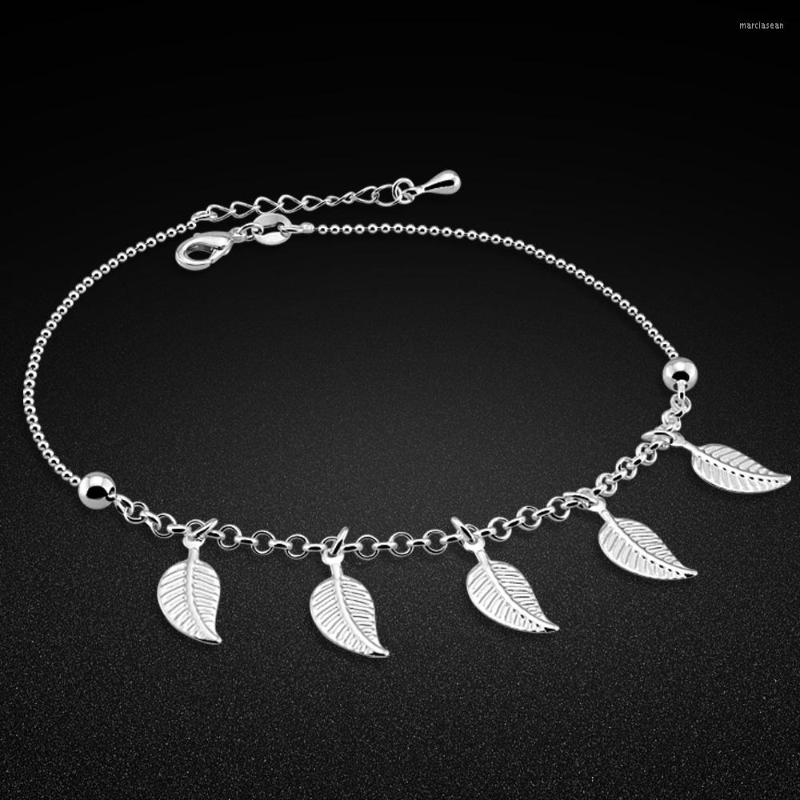 Anklets Minimalist 925 Sterling Silver Anklet Women's Leaf Pendant Ankle Bracelet Original Chain Summer Beach Jewelry
Anklets Minimalist 925 Sterling Silver Anklet Women's Leaf Pendant Ankle Bracelet Original Chain Summer Beach Jewelry