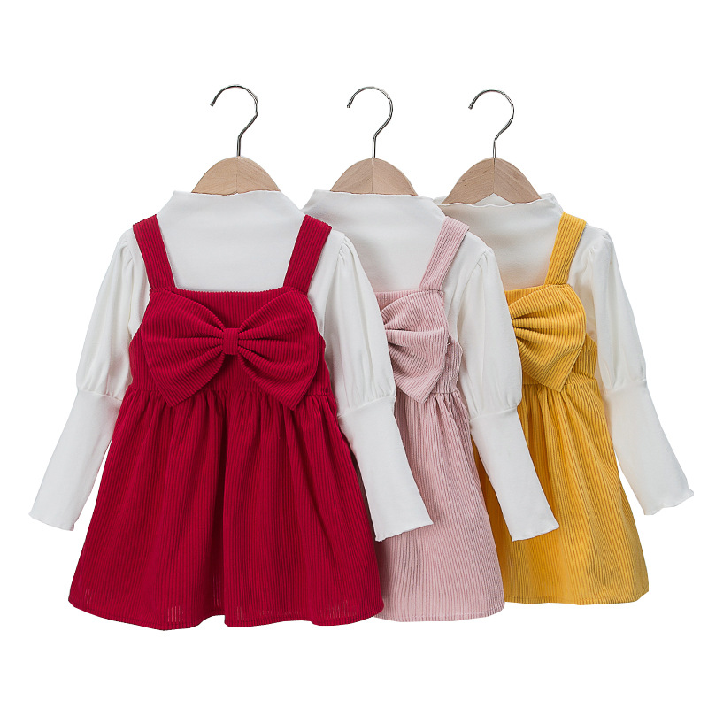 Two Piece Set Children Solid Dress Autumn Winter Fashion Girl Bowknot Suspenders Skirt Sets 2594 Y2, Colors mix
Two Piece Set Children Solid Dress Autumn Winter Fashion Girl Bowknot Suspenders Skirt Sets 2594 Y2, Colors mix