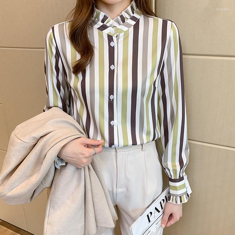 Women' Blouses Women Shirts Fashion Stand Collar Striped Vintage Tops Long Sleeve Woman 2022 Casual Button Clothes, Stripe
Women' Blouses Women Shirts Fashion Stand Collar Striped Vintage Tops Long Sleeve Woman 2022 Casual Button Clothes, Stripe