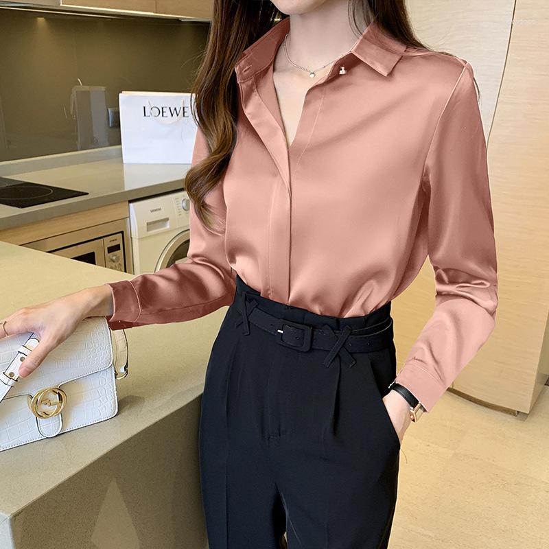 Women' Blouses Fashion Silk Women' Shirt Long Sleeve Woman 2022 Satin Top Female Shirts And Blouse Basic LadiesTops OL Women Clothing, Blue
Women' Blouses Fashion Silk Women' Shirt Long Sleeve Woman 2022 Satin Top Female Shirts And Blouse Basic LadiesTops OL Women Clothing, Blue
