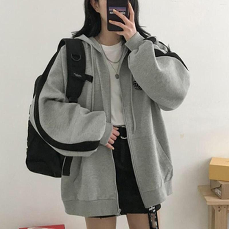 Women' Jackets Women Long Sleeve Hooded Jacket Patchwork Korean Fashion Loose School Style Sport Top Oversize Autumn Outerwear Sweatshirt, Gray
Women' Jackets Women Long Sleeve Hooded Jacket Patchwork Korean Fashion Loose School Style Sport Top Oversize Autumn Outerwear Sweatshirt, Gray
