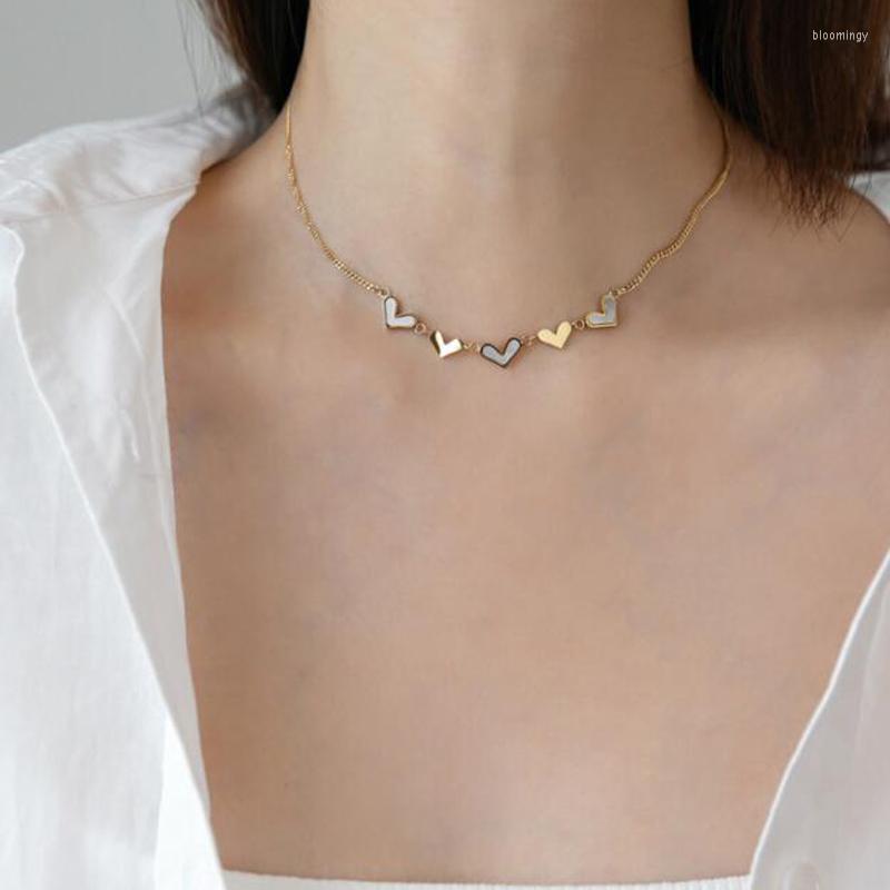 Chains 316L Stainless Steel Five Love Heart Pendant Gold Color Clavicle Chain Choker Necklace For Women Wedding Accessories Dropship
Chains 316L Stainless Steel Five Love Heart Pendant Gold Color Clavicle Chain Choker Necklace For Women Wedding Accessories Dropship