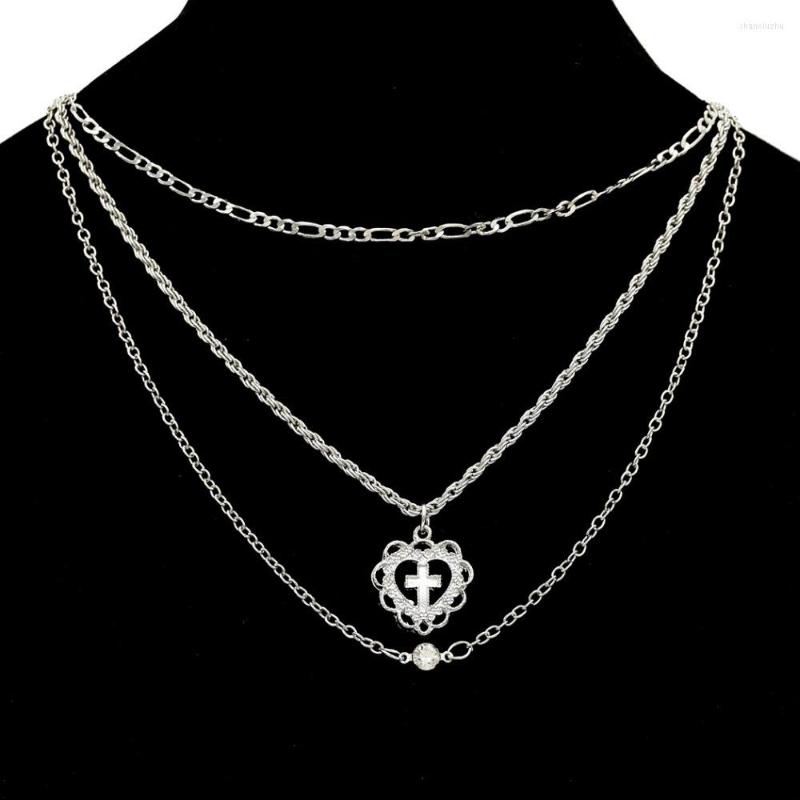 Chains 2 Colors Bohemian Fashion Multilayer Choker Necklaces Gold Crystal Heart Cross Pendant For Women Party Jewelry
Chains 2 Colors Bohemian Fashion Multilayer Choker Necklaces Gold Crystal Heart Cross Pendant For Women Party Jewelry