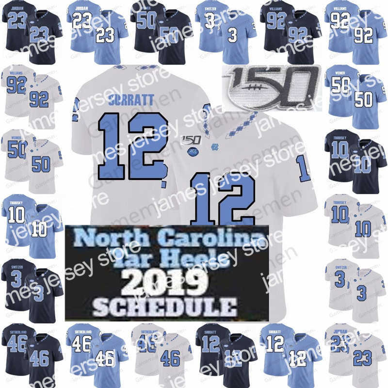 American College Football Wear Custom North Carolina Football stitched Jersey NCAA 150TH Jerseys Mitchell Trubisky Sam Howell Javonte Williams Michael Carter, Blue
American College Football Wear Custom North Carolina Football stitched Jersey NCAA 150TH Jerseys Mitchell Trubisky Sam Howell Javonte Williams Michael Carter, Blue