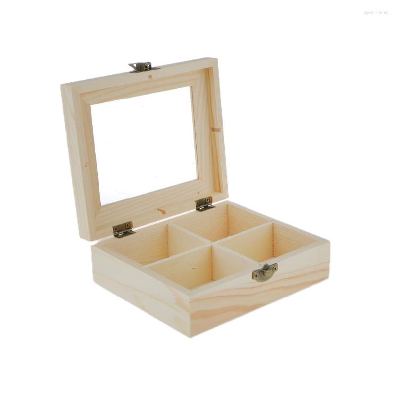Jewelry Pouches Natural 4 Slot Unfinished Plain Wood Storage Box Glass Lid For Kids
Jewelry Pouches Natural 4 Slot Unfinished Plain Wood Storage Box Glass Lid For Kids