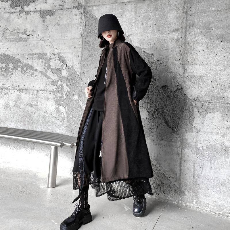 Women's Trench Coats Colorblocked Winter Corduroy Windbreaker Female Mandarin Collar Long Outfit Large Size Autumn Trenchcoat, As photo
Women's Trench Coats Colorblocked Winter Corduroy Windbreaker Female Mandarin Collar Long Outfit Large Size Autumn Trenchcoat, As photo