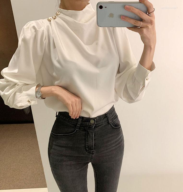 Women's Blouses Temperament Loose High Collar Long Sleeve Shirt Fashion Bead Pleats Solid Color Top Blusas Mujer De Moda 2022 Verano, Blue
Women's Blouses Temperament Loose High Collar Long Sleeve Shirt Fashion Bead Pleats Solid Color Top Blusas Mujer De Moda 2022 Verano, Blue