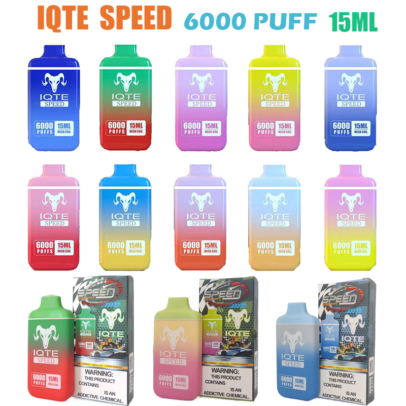 Puff 6000 Puffs disposable e cigarette IQTE Speed 15ml Pre-filled 550MAH Rechargeable Battery vapers desechables disposables
Puff 6000 Puffs disposable e cigarette IQTE Speed 15ml Pre-filled 550MAH Rechargeable Battery vapers desechables disposables