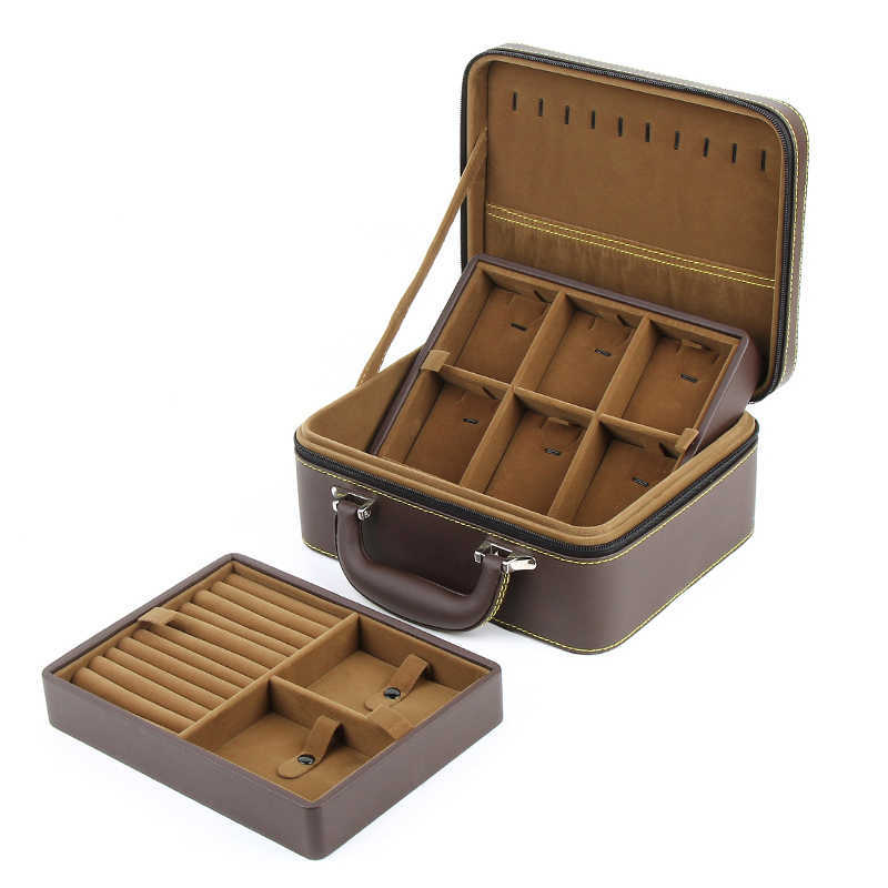 Jewelry Boxes New Double-layer Leather Multifunctional Travel Portable Professional Detachable Storage L221021
Jewelry Boxes New Double-layer Leather Multifunctional Travel Portable Professional Detachable Storage L221021