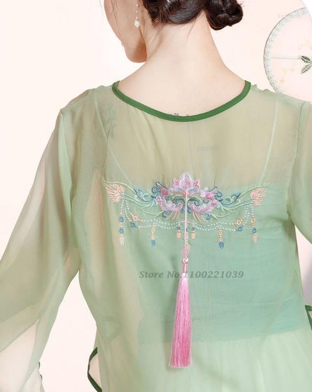 Ethnic Clothing 2022 Woman's Chinese Traditional Chiffon Cardigan Elegant Shirt Ancient Cheongsam Blouse Tops Style Hanfu
Ethnic Clothing 2022 Woman's Chinese Traditional Chiffon Cardigan Elegant Shirt Ancient Cheongsam Blouse Tops Style Hanfu