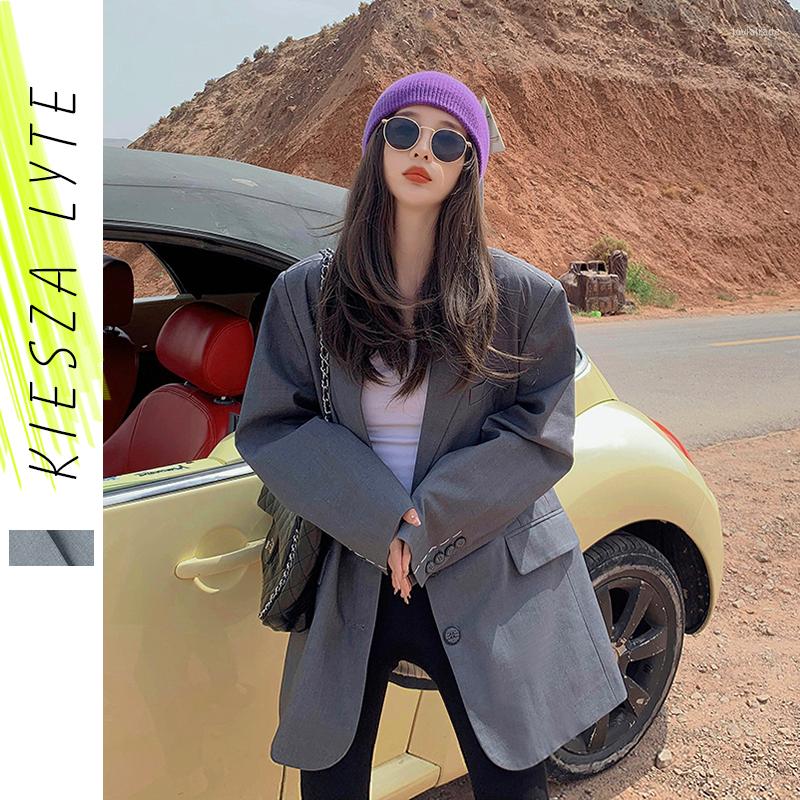 Women' Suits 2022 Autum Women' Blazer Gray Soft All-match Notched Oversize Loose Line Suit Jacket Blazers Outerwear Tops, Gary
Women' Suits 2022 Autum Women' Blazer Gray Soft All-match Notched Oversize Loose Line Suit Jacket Blazers Outerwear Tops, Gary