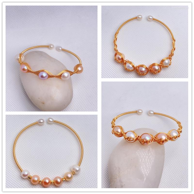 Bangle 2022 Multiple White Round Pearl Beads With Copper Wire Wrapped Gold Handmade Open For Woman Daily Jewelry
Bangle 2022 Multiple White Round Pearl Beads With Copper Wire Wrapped Gold Handmade Open For Woman Daily Jewelry