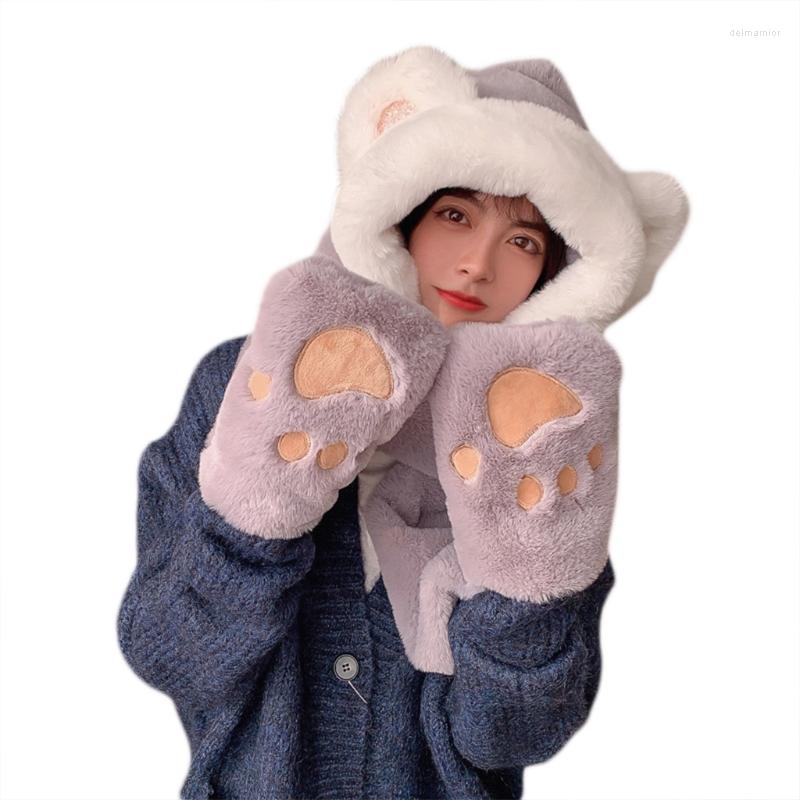 Berets Autumn Winter Bear Ear Plush Novelty Animal Hat 3 In 1 Beanie With Long Scarf Mitten Combo Skiing For Women, Black
Berets Autumn Winter Bear Ear Plush Novelty Animal Hat 3 In 1 Beanie With Long Scarf Mitten Combo Skiing For Women, Black