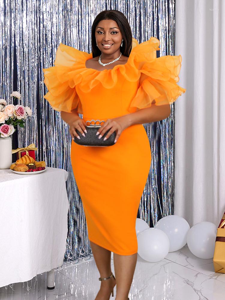Plus Size Dresses 4XL Ruffle Party Bodycon Pleated Tulle See Through Robes Short Sleeve High Waist African Gowns Evening Vestido, Orange
Plus Size Dresses 4XL Ruffle Party Bodycon Pleated Tulle See Through Robes Short Sleeve High Waist African Gowns Evening Vestido, Orange