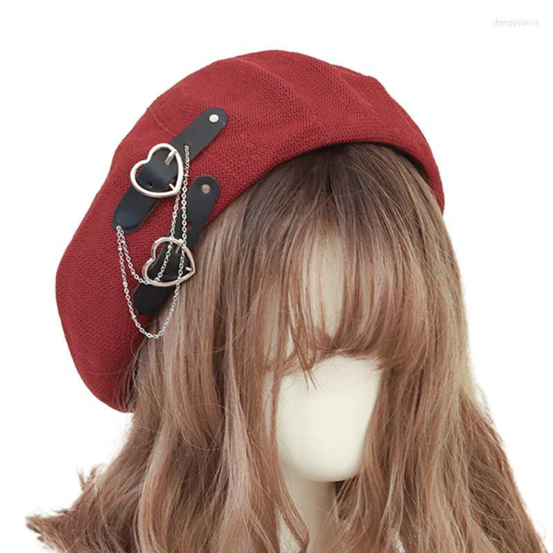 Berets Sweet Cool Beret Hat Nylon Painter Fashion Breathable Lolita Girls Heart Buckle JK Accessory, Black
Berets Sweet Cool Beret Hat Nylon Painter Fashion Breathable Lolita Girls Heart Buckle JK Accessory, Black