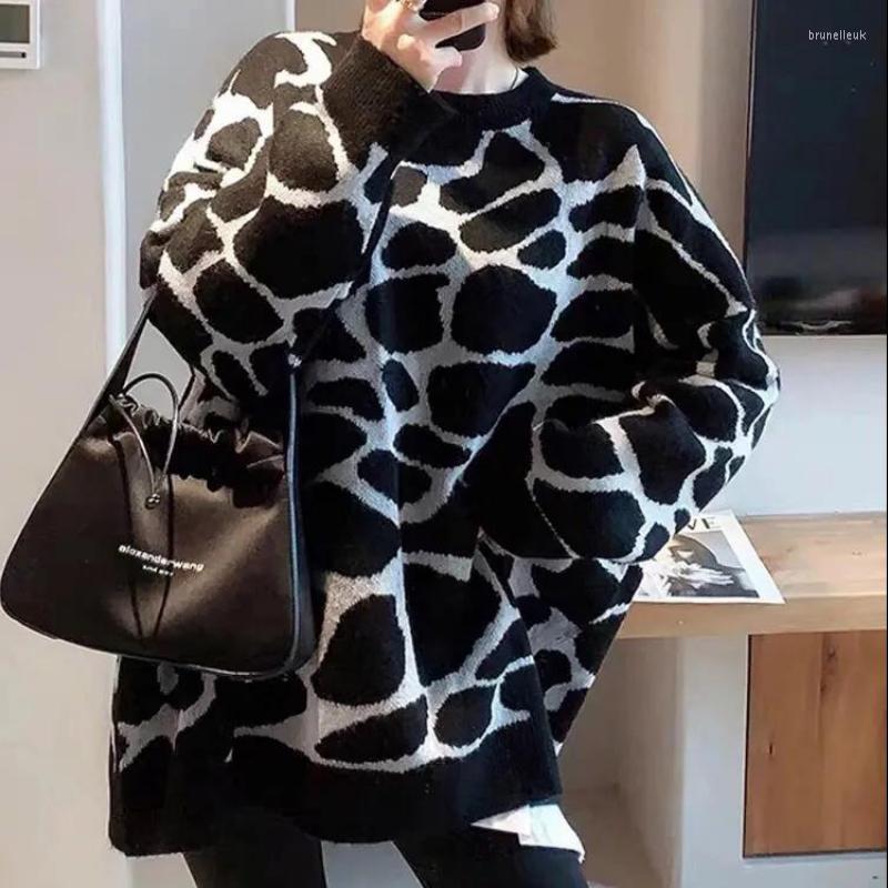 Women' Sweaters Black And White Leopard Knit Women' Sweater Autumn Winter 2022 South Korea Loose Casual Pullover Vintage Warm
Women' Sweaters Black And White Leopard Knit Women' Sweater Autumn Winter 2022 South Korea Loose Casual Pullover Vintage Warm