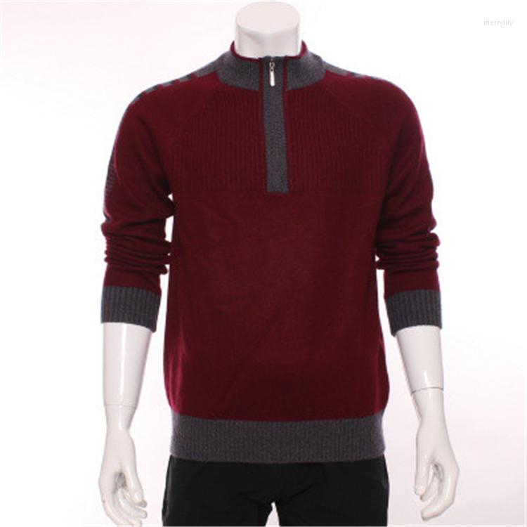 Men' Sweaters Arrival Goat Cashmere Knit Half-high Zipper Collar Men Fashion Striped Pullover Sweater Grey 2color -2XL, Red
Men' Sweaters Arrival Goat Cashmere Knit Half-high Zipper Collar Men Fashion Striped Pullover Sweater Grey 2color -2XL, Red