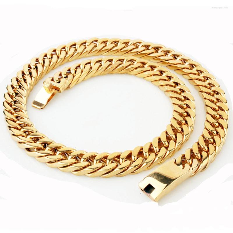 Chains Qmzchentrendy Mens Gold/black Stainless Steel Curb Cuban Chain Necklace Boys Punk Heavy Hip Hop Men Jewelry Drop
Chains Qmzchentrendy Mens Gold/black Stainless Steel Curb Cuban Chain Necklace Boys Punk Heavy Hip Hop Men Jewelry Drop